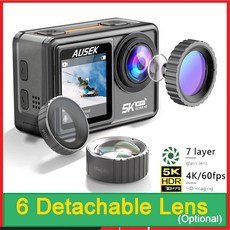 EIS Vlog 1080P AUSEK 포함 캠 옵션 카메라 스포츠 5K 웹캠 원격 4K60FPS 48MP 액션 필터 줌 렌즈 WiFi S81TR 비디오, 39)Option 10 - 5K Camera