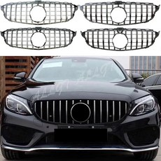 후드 프론트 범퍼 그릴 벤츠 C클래스 C200 C250 C300 W205 15-18년형 No Camera Hole BLK, With Camera Hole Sil