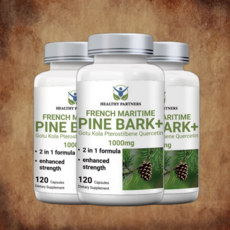 HEALTHY PARTNERS 프랑스해안송 소나무껍질추출물 고투콜라 프테로스틸벤 퀘르세틴 1000mg 피크노제놀성분 폴리페놀