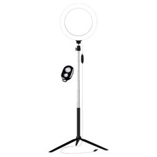 사진 링 라이트와 블루투스 셔터 LED 메이크업 링 램프와 삼각대 USB 플러그 라이브 스트림 유튜브 비디오, black