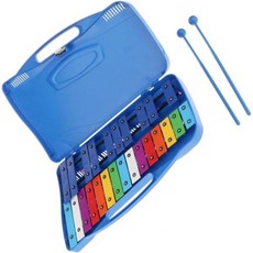  프로페셔널 25톤 글로켄슈필 완벽하게 조율된 타악기 두 개의 말렛 포함 색상 파란색, Blue 