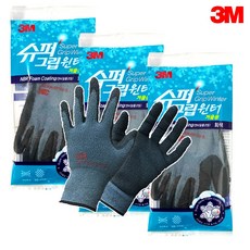 3M 쓰리엠 슈퍼그립 겨울용 Winter 장갑 소 중 대, 회색M, 3개