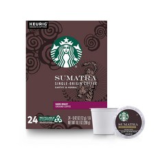 Starbucks Dark Roast K-Cup Coffee Pods Sumatra for Keuri Brewers 96 pods 스타벅스 다크 로스트 수마트라 캡슐커피, 96개입