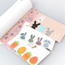 팬시 자석책갈피 4종세트 토끼당근, 당근