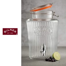 Kilner 음료 디스펜서 5리터 300x190x250mm 빈티지 디자인 수도꼭지 유리병