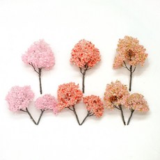 포레스 솜사탕 벚꽃나무 모형 디오라마 미니어처 미니피규어 건축모형재료, 레드믹스, 10cm(1개)
