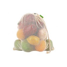 Vegetable Fruit Bag Storage Bag Reusable Produce Bags Eco-Friendly 100% Organic Cotton Mesh Bags, 1
