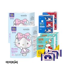 [(주)아이티씨] ★[헬로키티][복합세트] 4겹 핑크리본화장지 2팩 +팝업티슈 6팩 + 키, 상세 설명 참조