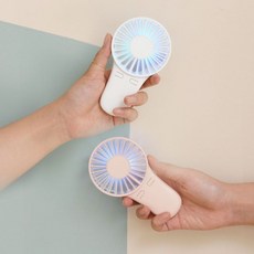 [천삼백케이] [단순생활] 단순생활 휴대용 LED 미니 선풍기, LED 선풍기 핑크