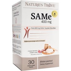Nature's Trove SAM-e 400mg 30 Enteric Coated Caplets. Vegan Kosher Non-GMO Soy Free Gluten Free, 30 Count (Pack of 1), 120정, 2개