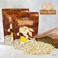 우고래빗 퀵 오트밀 압착 눌린귀리 1.5kg (500g X3) 이유식 식사대용 - 오트밀이유식