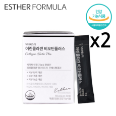 여에스더 어린콜라겐 비오틴 플러스 식약처인정 피부탄력 피부주름 피부보습 마스크팩증정, 60g, 2개