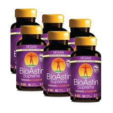 뉴트렉스 하와이 바이오아스틴 하와이안 아스타잔틴 6mg 소프트젤 NUTREX HAWAII BioAstin Astaxanthin Vegan, 6개, 60정