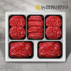 농협횡성한우 [농협횡성한우] 1등급 명품정육선물세트 6호 2.5kg(국거리2팩+불고기2팩+특수부위1팩/팩당500g), 1개