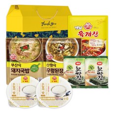 오뚜기 즉석식품 선물세트 17호 노랑상자 (즉석밥+도시락김+우렁된장국+육개장)