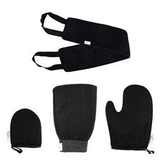 ZLD 4 In 1 Back And Body Self Tanning Mitts Set Fake Tan Applicators Black 02, 1개