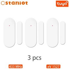 Staniot 투야 홈 경보 시스템 자동 센서 스마트 무선 도어 및 창문 감지기 도어 개폐 코드 433Mhz, CHINA_Door Sensor-3Pcs, 3개