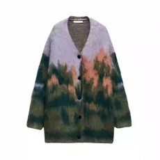 자라 풍경 니트 가디건 zara