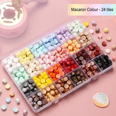 왁스 씰 스탬프 세트 래커 씰링 키트 DIY 공예 용품 스크랩북 청첩장 장식, 27 Color 04-24 Grid, 1개
