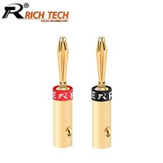 100 개/몫 24 k 골드 도금 hifi 바나나 플러그 고품질 바나나 남성 와이어 커넥터 스피커 플러그 잭 r 커넥터, 1개, 단일