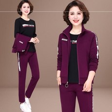 굿씽브라보 캐쥬얼 운동 면 봄가을 계절 여성 중년 부녀자 긴 소매 세가지 커버 중노년층 코트