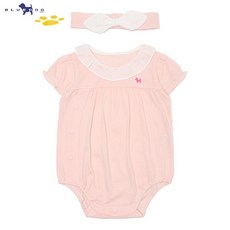 블루독베이비[hu] 24.SS PH)프릴바디수트SET 44370-040-02 여아우주복 반팔수트 신생아우주복 출산선물