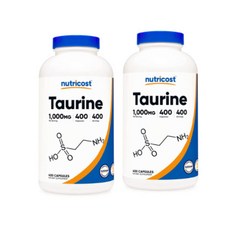 뉴트리코스트 Nutricost Taurine 타우린 1000mg 400캡슐 2팩, 400정, 2개