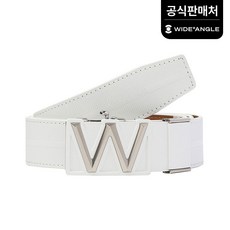 [와이드앵글 공식] 남성 WL W버클 자동 벨트 WMU22Y02W2, White, FREE