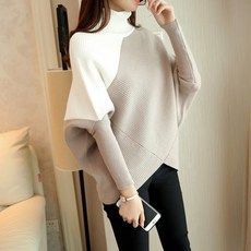 아이엠몽 여성 가을 겨울 루즈핏 가오리 소매 터틀넥 니트(BB310SY) 호리스