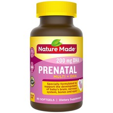 Nature Made Prenatal Multi DHA Folic Acid 90c 임신초기비타민D 임신준비엽산 엽산400mg 활성형엽산 솔가천연엽산 임산부솔가엽산 남자엽산 천연엽산, 1개, 1