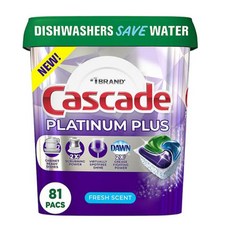 캐스케이드 플래티넘플러스 식기세척기세제 81x2팩 Cascade Platinum Plus ActionPacs Dishwasher Detergent Pods Fresh Scent