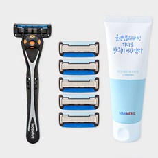 이노쉐이브 스윙 면도기세트 (스윙핸들+5중날 6개+올인원 클렌징폼&쉐이빙), 1개