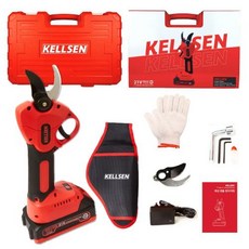 KELLSEN 충전 전동 전지가위 30MM 배터리 1개 세트, 1) 빨강