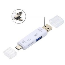 멀티리더기 SD카드 USB 30 TF 6 in 1 메모리 유형 CMicro 플래시 드라이브 OTG 전화 노트북 어댑터, 5 in 1 White