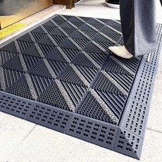 출입문 고무 매트 가게 매장 현관 업소용 바닥 사무실, 75cmx120cm 단일-회색 바닥 빨강