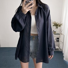 여름셔츠
 레이디스룸 [살탐방지~2XL] 여리 거즈 시스루 오버핏 셔츠 남방
