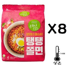 [풀무원] 매콤새콤 침샘저격 탱탱쫄면 4입(1BOX), 492g, 8개