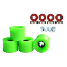 JC 롤러 스케이트 바퀴 78A 야외 스케이트 베어링 크루저 휠 60mm 크루징 스트리트 PU 휠 대체 다운 힐 마운틴, 초록