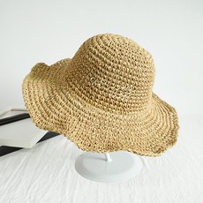 비에심플 밀짚 플로피 와이어햇 모자