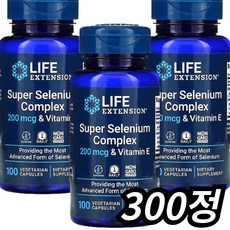 라이프익스텐션 슈퍼 셀레늄 콤플렉스 200mcg & 비타민 E 베지테리안 캡슐, 300회분, 1개