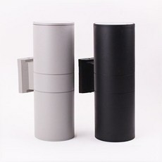 원통 벽등 2등 회색 블랙 E26소켓용 테라스 야외 외부 조명등