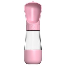 개수 병을 걷기 11oz 애완 동물 물 디스펜서 용기 휴대용 5.7oz 음식 그릇 작은 피더 사용하기 쉬운 작은 피더, 분홍색, 1개
