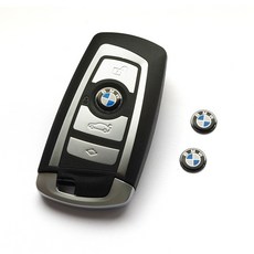 BMW 스마트키 엠블럼 로고 잠금버튼 중앙 스티커 11mm, 투명수지 튜닝형 1개