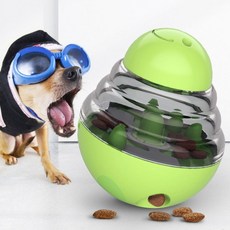 Interactive dog cat food Treat ball toy 애완 동물 떨고 누출 슬로우 푸드 피더 컨테이너 강아지 그릇 애완 동물 텀블러 iq 훈련 장난감, 초록
