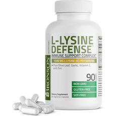L-Lysine Defense Immune Support Complex 1500 MG plus Olive Leaf Garlic 902488, 1개