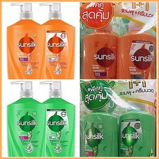 썬실크(Sunsilk) 샴푸1+컨디셔너1 525ML 2통(1세트), #03.샴푸1+컨디1(초록색) 525ML세트