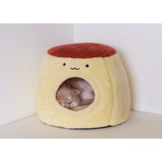 [비앤피스]반려동물 고양이 강아지 푸딩 하우스, 1개, 노란색