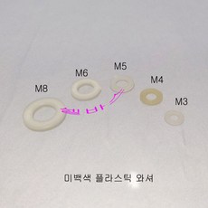 20개 미백색 플라스틱 나일론 와셔 와샤 (M8 M6 M5 M4 M3), M8, 1개