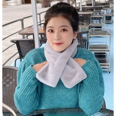 라고머스 4컬러 펄 쁘띠 목도리 미니 머플러 여성 슬림 심플 짧은