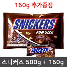 마즈 스니커즈 펀사이즈 초코바 500g+160g추가증정 초콜렛, 11개, 660g